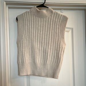 Sleeveless Cream Sweater